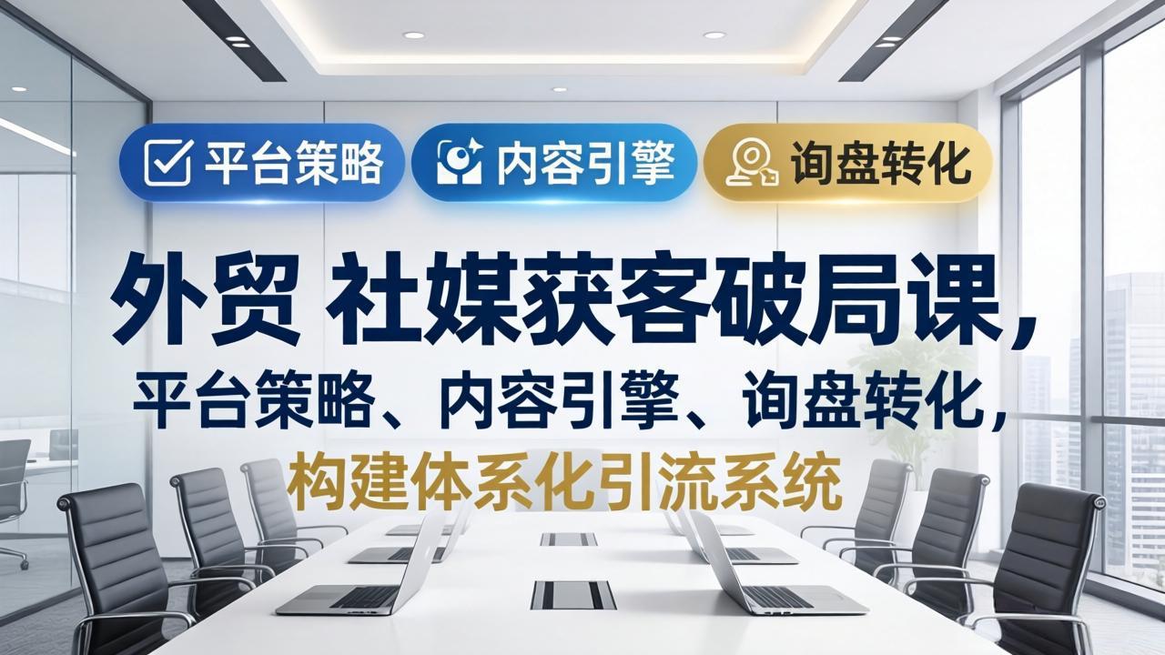 外贸 社媒获客破局课，平台策略、内容引擎、询盘转化，构建体系化引流系统(更新26年3月|雷宸资源库