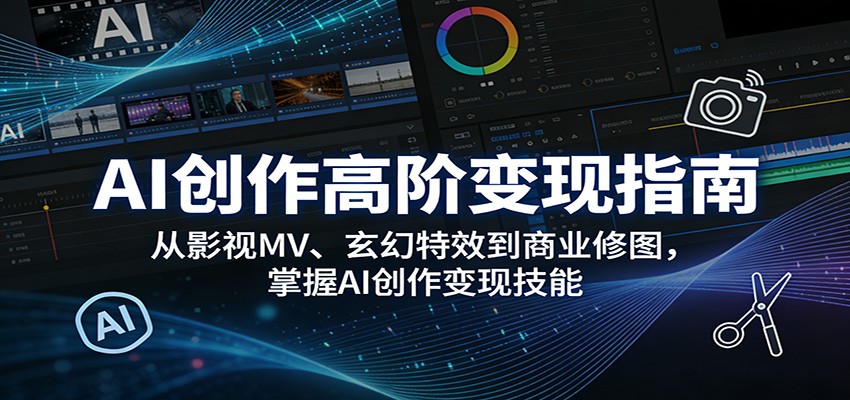 AI创作高阶变现指南：从影视MV、玄幻特效到商业修图，掌握AI创作变现技能 - 雷宸资源库|雷宸资源库