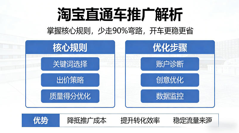 淘宝直通车推广解析，掌握核心规则，少走90%弯路，开车更稳更省|雷宸资源库