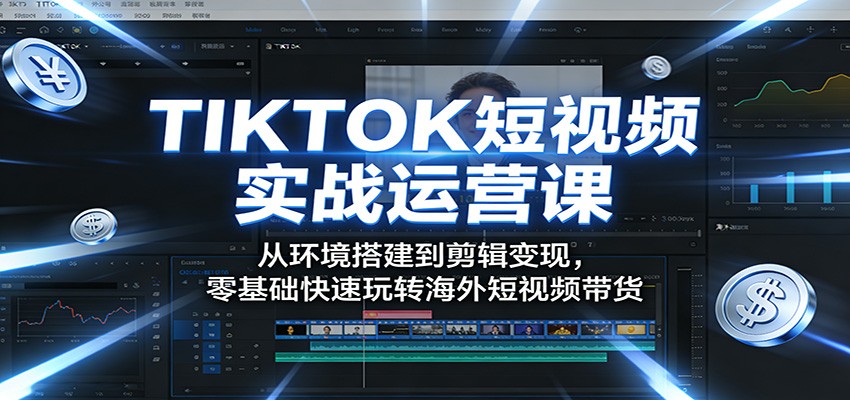 TIKTOK短视频实战运营课：从环境搭建到剪辑变现，零基础快速玩转海外短视频带货 - 雷宸资源库|雷宸资源库