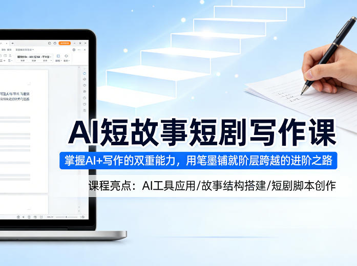 AI短故事短剧写作课，掌握AI+写作的双重能力，用笔墨铺就阶层跨越的进阶之路 - 雷宸资源库|雷宸资源库