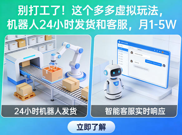 别打工了！这个多多虚拟玩法，机器人24小时发货和客服，月1-5W【揭秘】|雷宸资源库