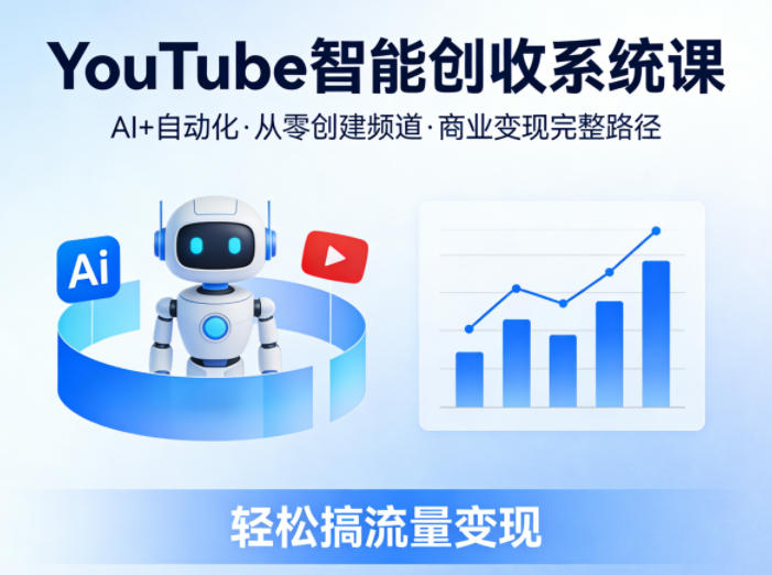 YouTube智能创收系统课，AI+自动化，从零创建YouTube频道并实现商业变现的完整路径，轻松搞流量变现 - 雷宸资源库|雷宸资源库