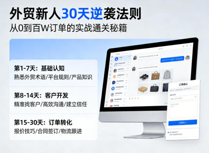 外贸新人30天逆袭法则，教你从0到百W订单的实战通关秘籍 - 雷宸资源库|雷宸资源库