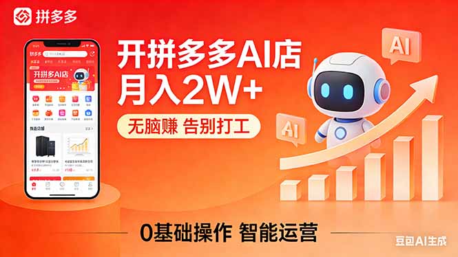 开一家拼多多AI店，月入2W+，无脑赚，告别打工，附SOP手册|雷宸资源库