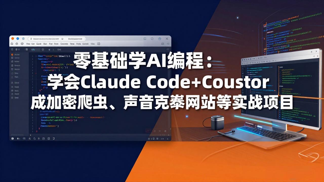 零基础学AI编程：学会Claude Code+Cursor完成加密爬虫、声音克隆网站等实战项目|雷宸资源库