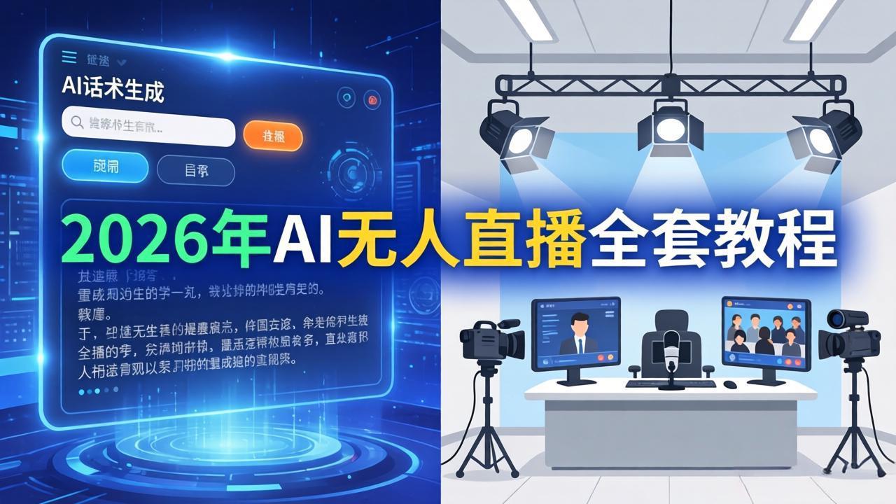 2026年AI无人直播全套教程：OBS安装+软件配置+直播间搭建+话术生成+一键开播实操 - 雷宸资源库|雷宸资源库