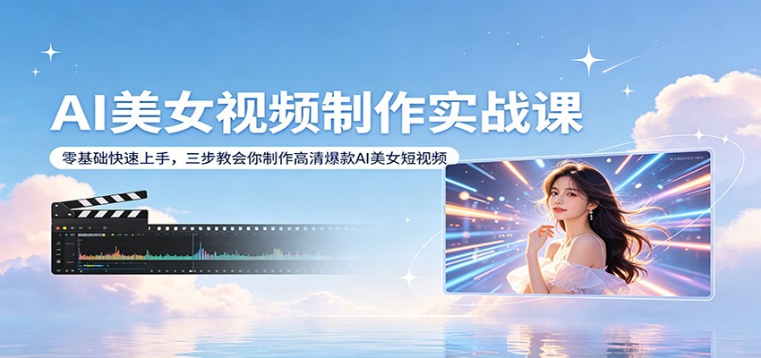 AI美女视频制作实战课：零基础快速上手，三步教会你制作高清爆款AI美女短视频 - 雷宸资源库|雷宸资源库