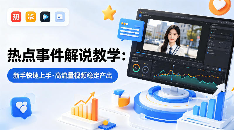 某大V的热点事件解说教学，新手也能快速上手，稳定产出高流量解说视频|雷宸资源库