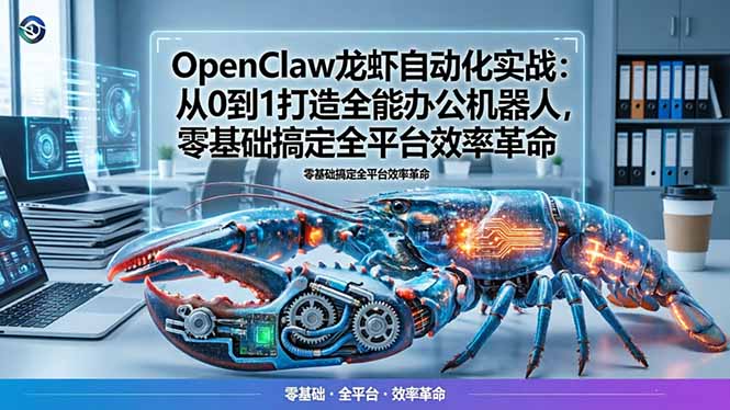 OpenClaw龙虾自动化实战：从0到1打造全能办公机器人，零基础搞定全平台效率革命 - 雷宸资源库|雷宸资源库