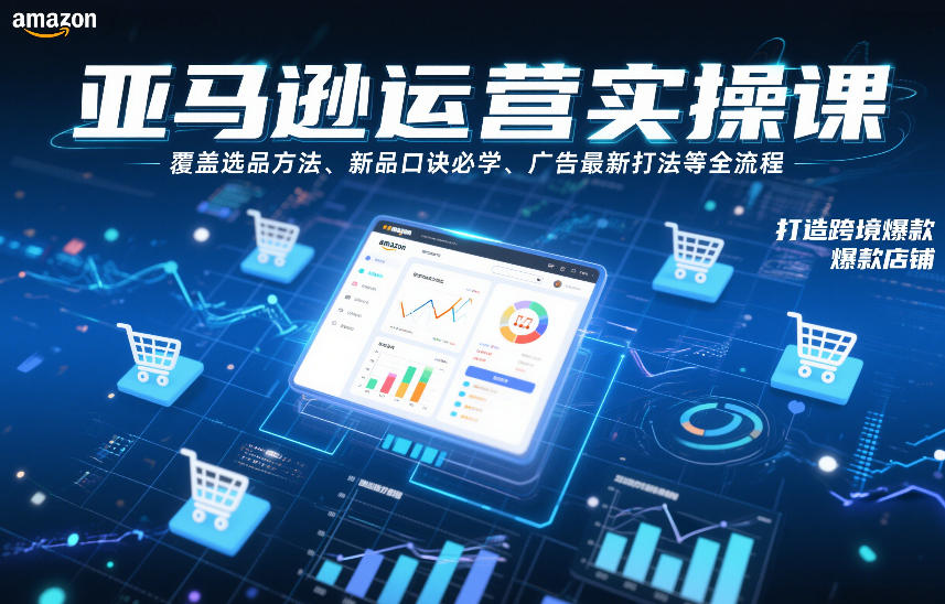 亚马逊运营实操课，覆盖选品方法、新品口诀必学、广告最新打法等全流程，打造跨境爆款店铺(更新4月) - 雷宸资源库|雷宸资源库