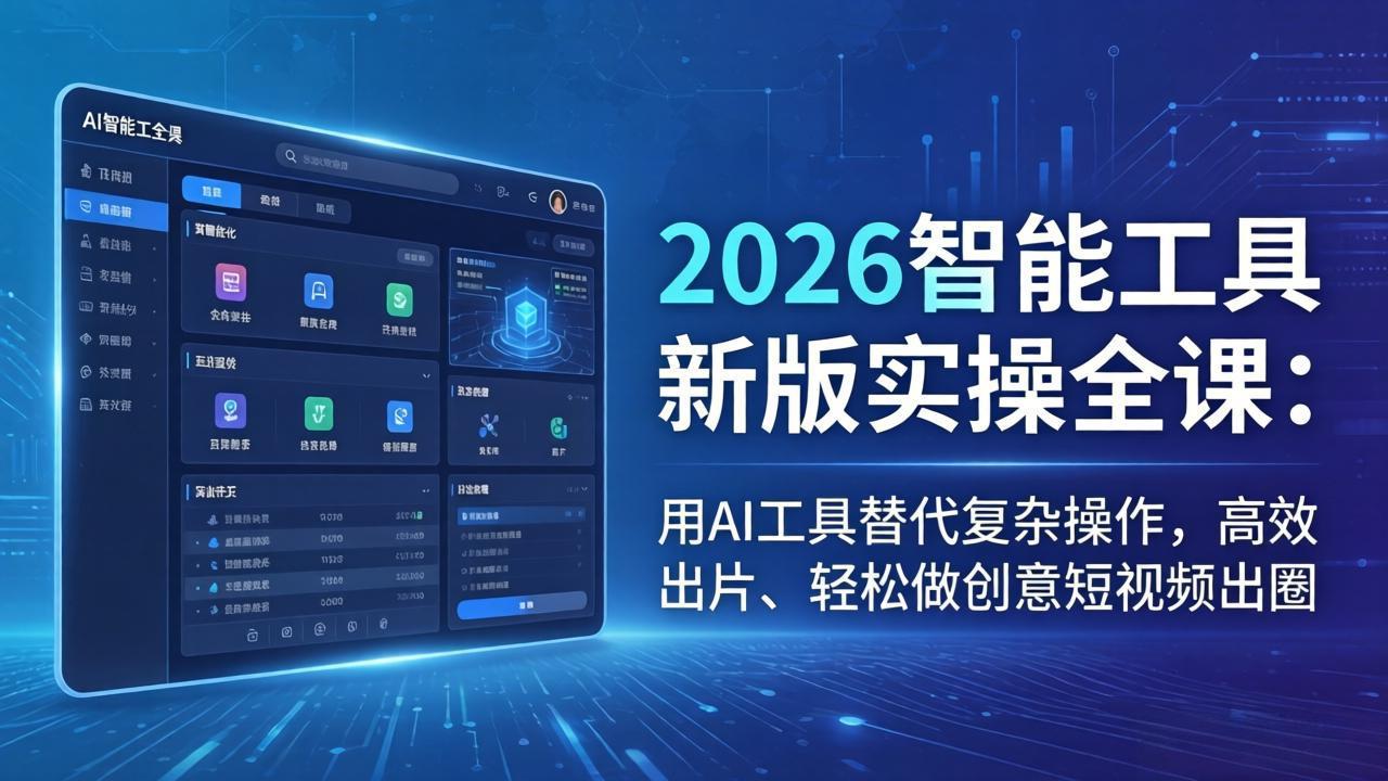 2026智能工具新版实操全课：用AI工具替代复杂操作，高效出片、轻松做创意短视频出圈 - 雷宸资源库|雷宸资源库
