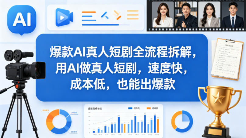爆款AI真人短剧全流程拆解，用AI做真人短剧，速度快，成本低，也能出爆款 - 雷宸资源库|雷宸资源库