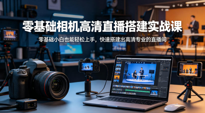零基础相机高清直播间搭建实战课，小白也能轻松上手，快速搭建出高清专业的直播间|雷宸资源库