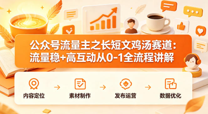 公众号流量主之长短文鸡汤赛道，流量稳+高互动，从0-1全流程讲解|雷宸资源库