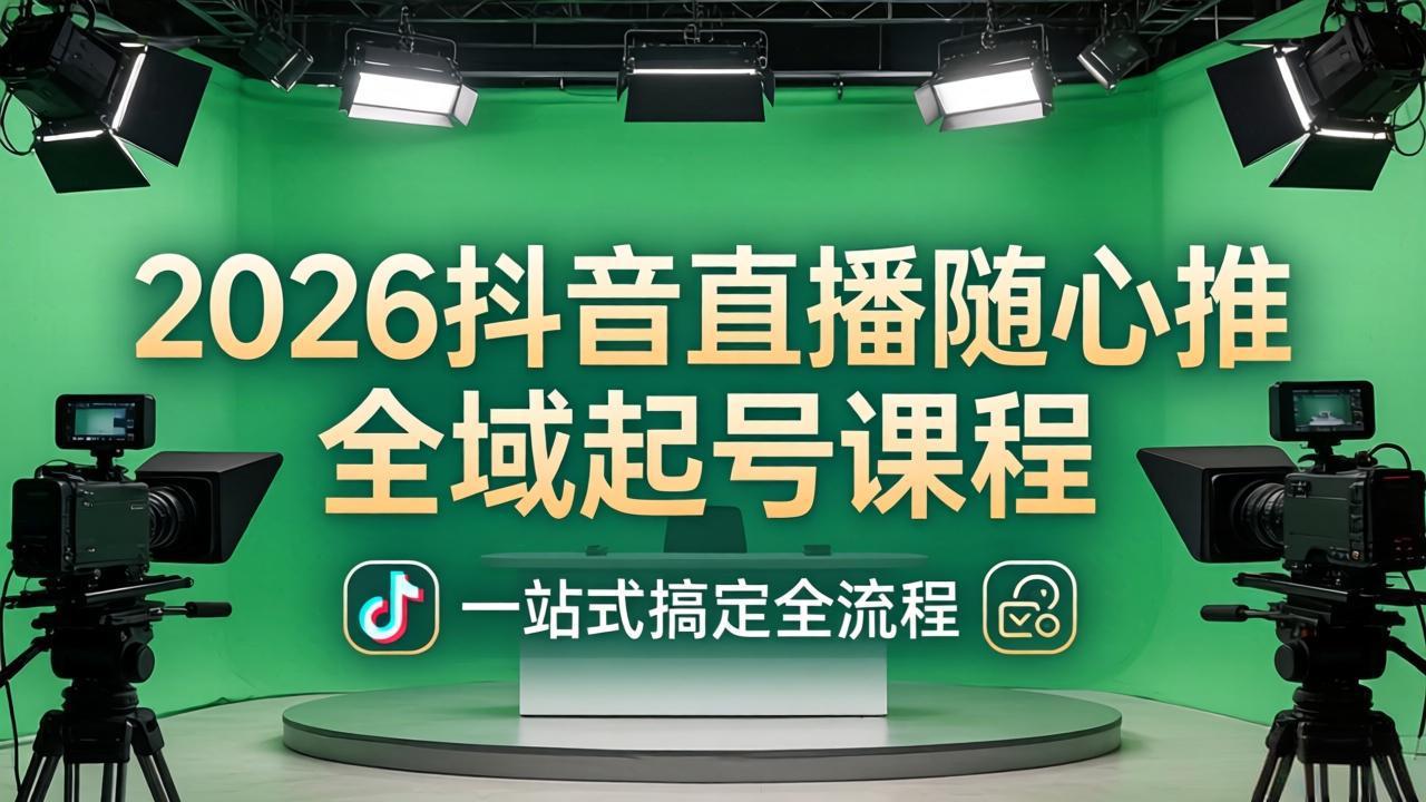 2026抖音直播随心推全域起号课程：一站式搞定直播起号、稳号、放量全流程(更新4月|雷宸资源库