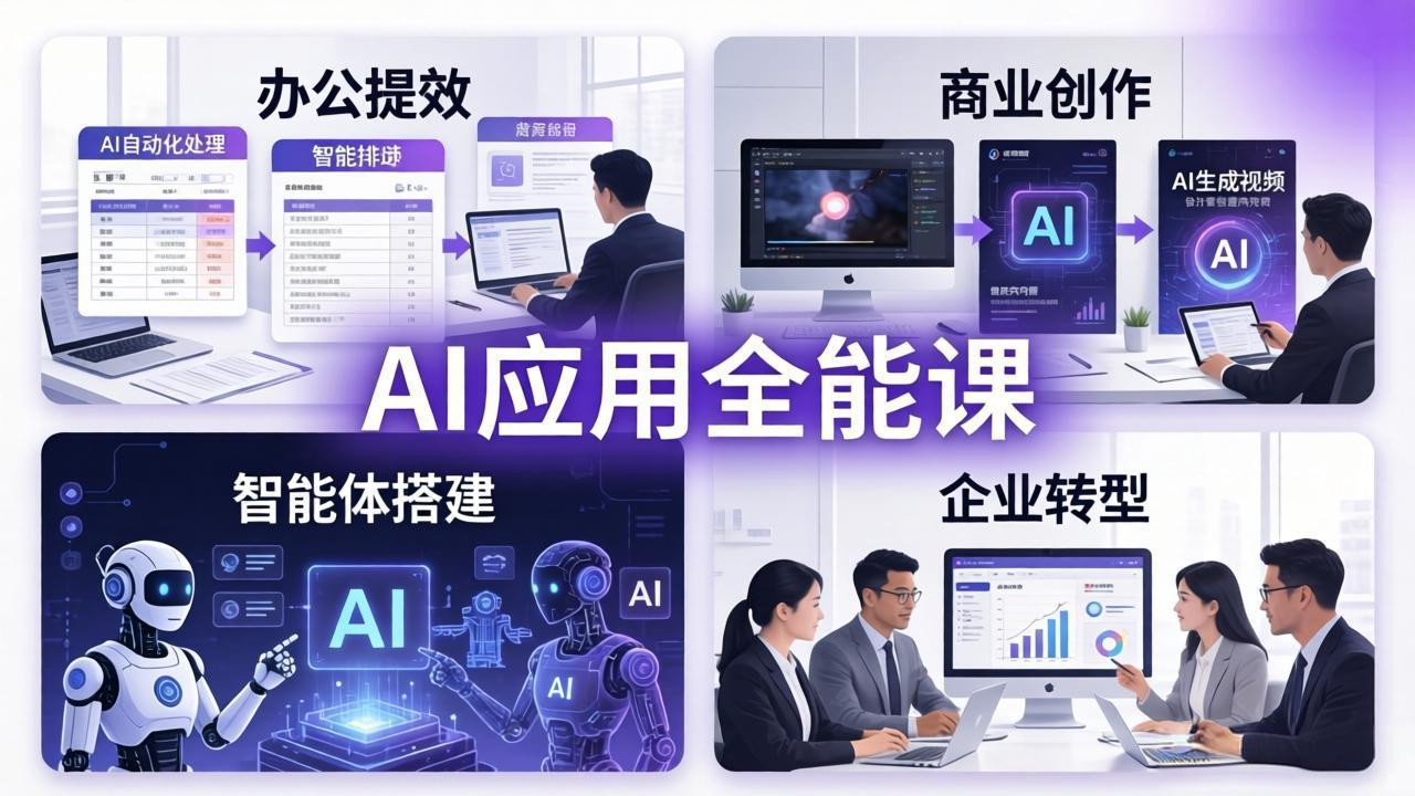 AIGC 应用师全能课-更新：办公提效、商业创作、智能体搭建、企业转型，一站式学会AI应用 - 雷宸资源库|雷宸资源库