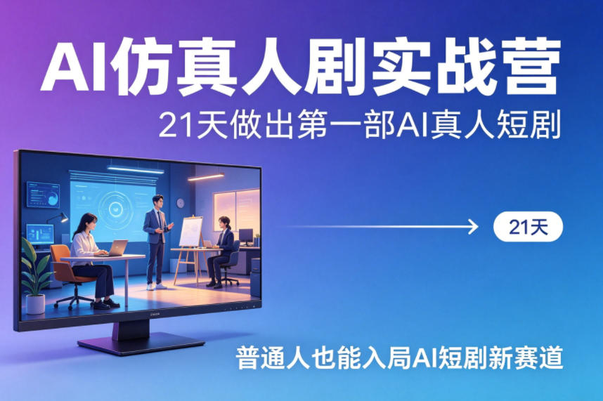 AI仿真人剧实战营，21天做出第一部AI真人短剧，普通人也能入局AI短剧新赛道(更新)|雷宸资源库