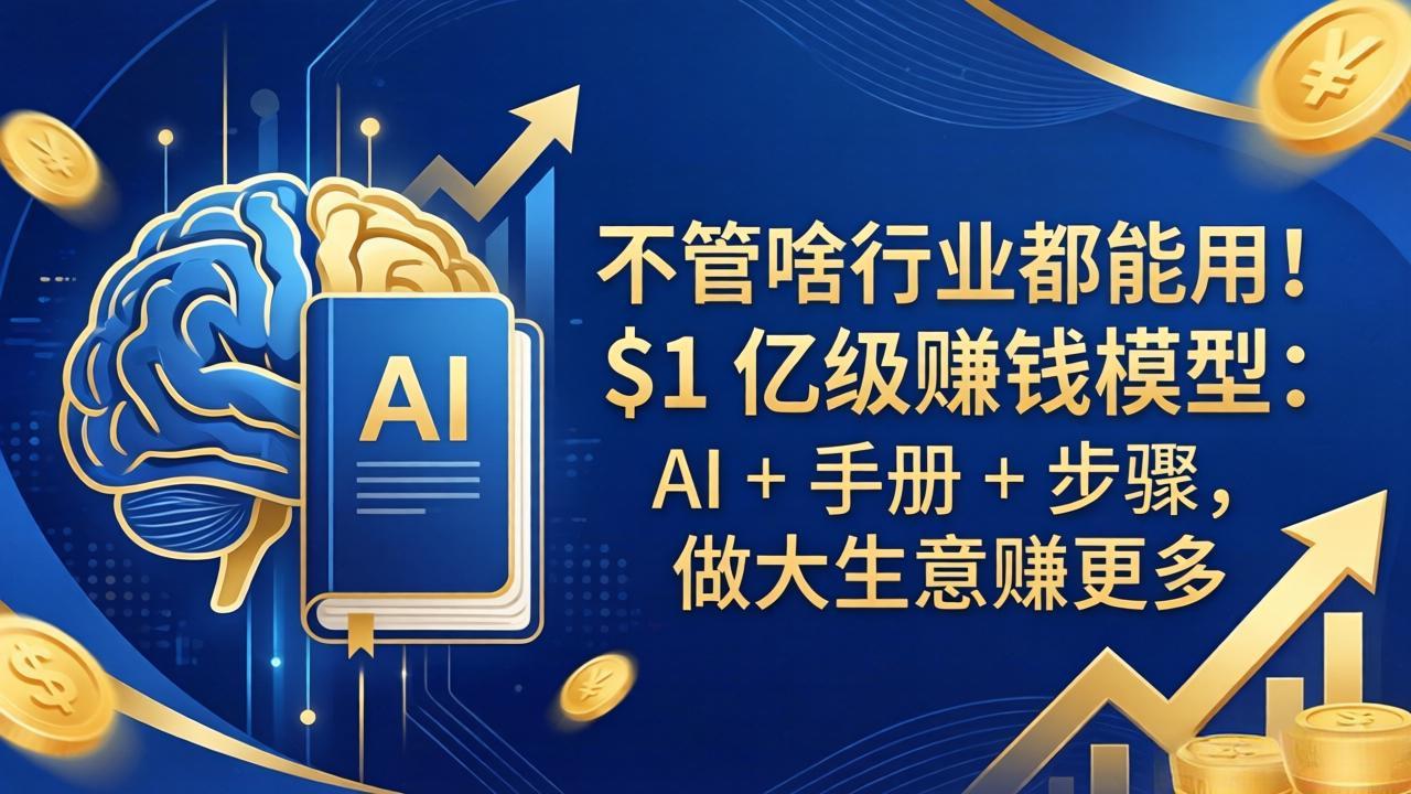 不管啥行业都能用！$1 亿级赚钱模型：AI + 手册 + 步骤，做大生意赚更多 - 雷宸资源库|雷宸资源库