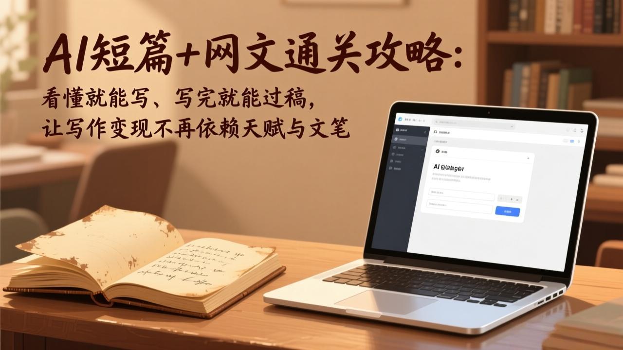 AI短篇+网文通关攻略-更新4月：看懂就能写、写完就能过稿，让写作变现不再依赖天赋与文笔|雷宸资源库