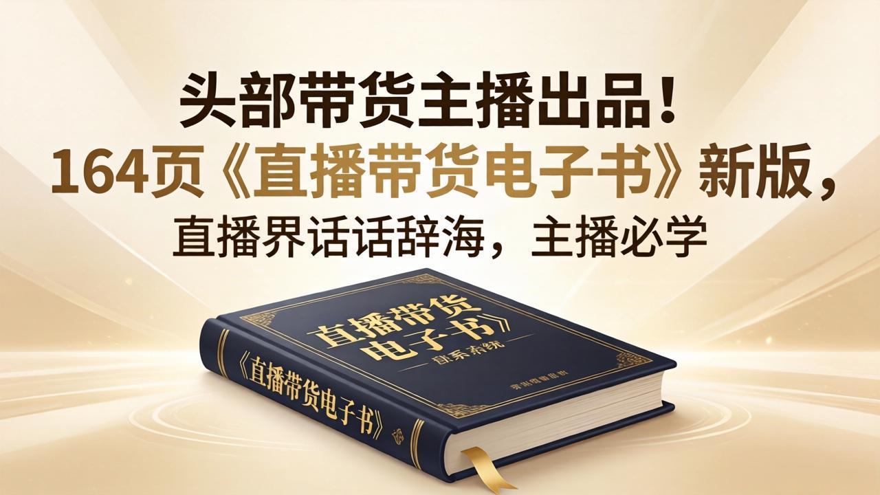 头部带货主播出品！164页《直播带货电子书》新版，直播界话术辞海，主播必学|雷宸资源库