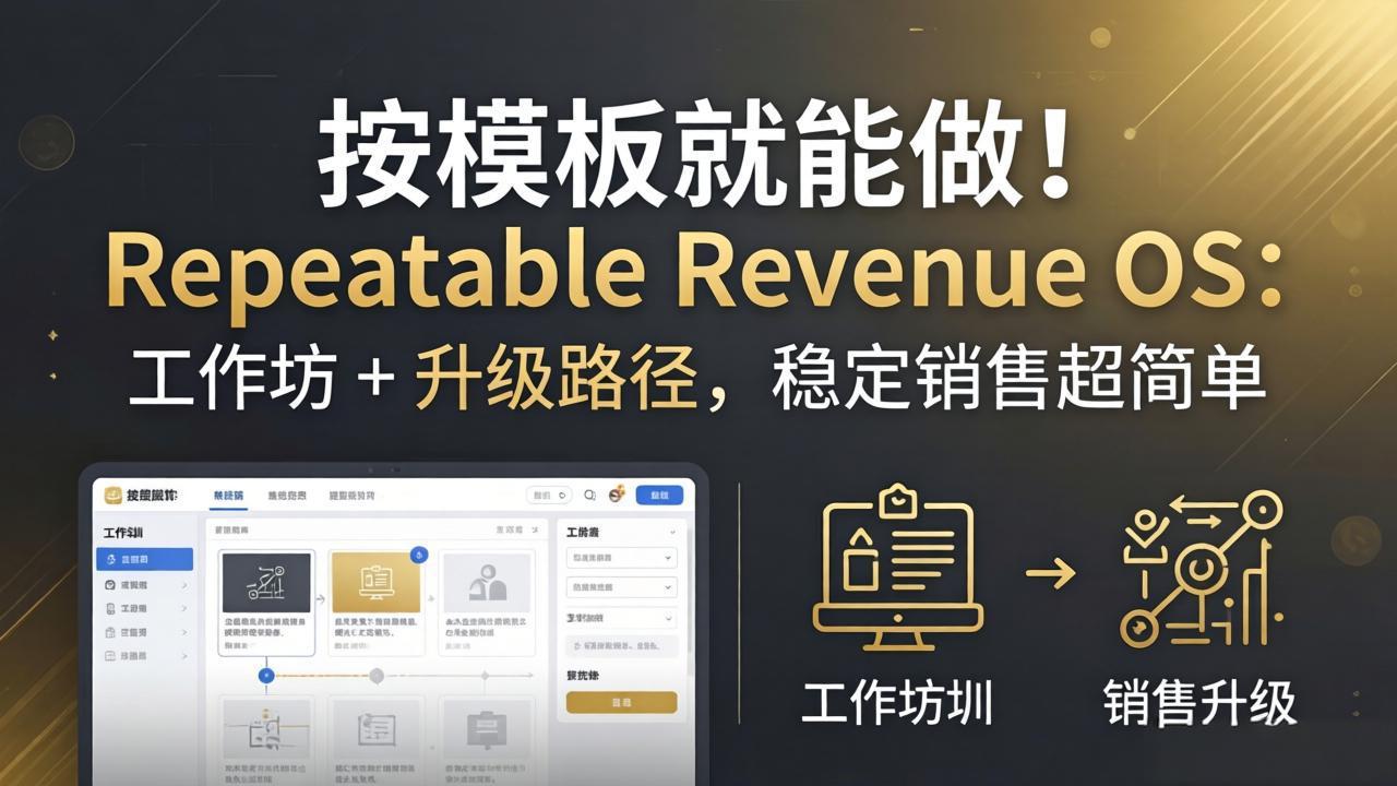 按模板就能做！Repeatable Revenue OS：工作坊 + 升级路径，稳定销售超简单|雷宸资源库