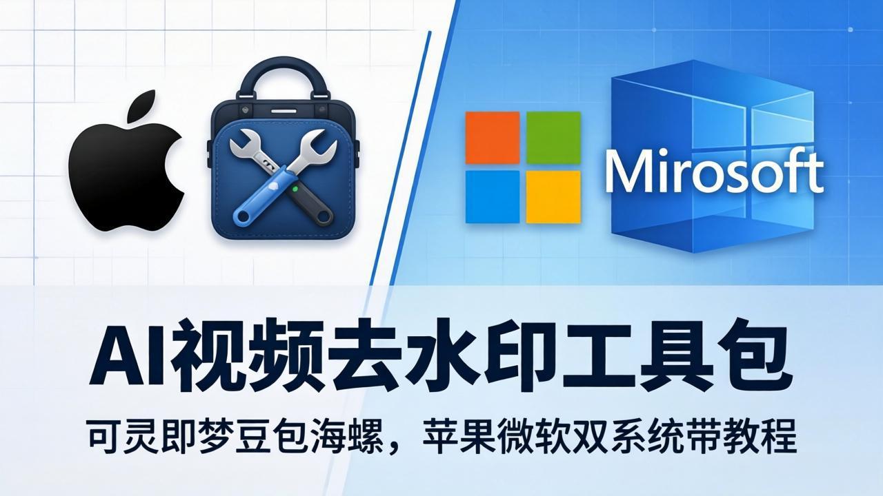 AI视频去水印工具包：可灵即梦豆包海螺，苹果微软双系统带教程|雷宸资源库