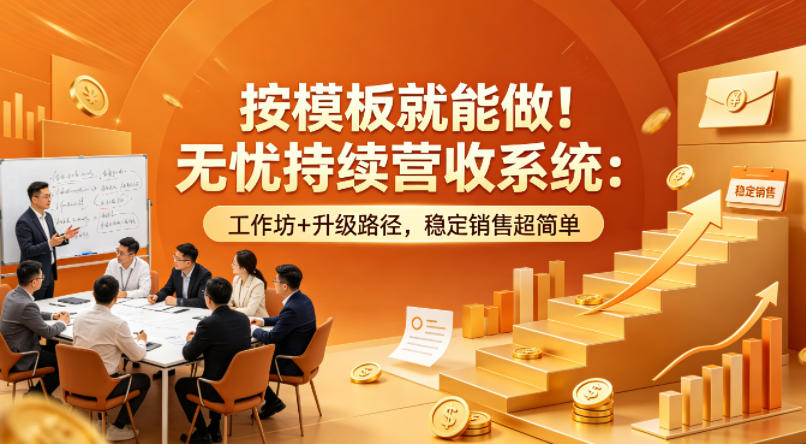 按模板就能做！无忧持续营收系统：工作坊+升级路径，稳定销售超简单【原创双语字幕】 - 雷宸资源库|雷宸资源库