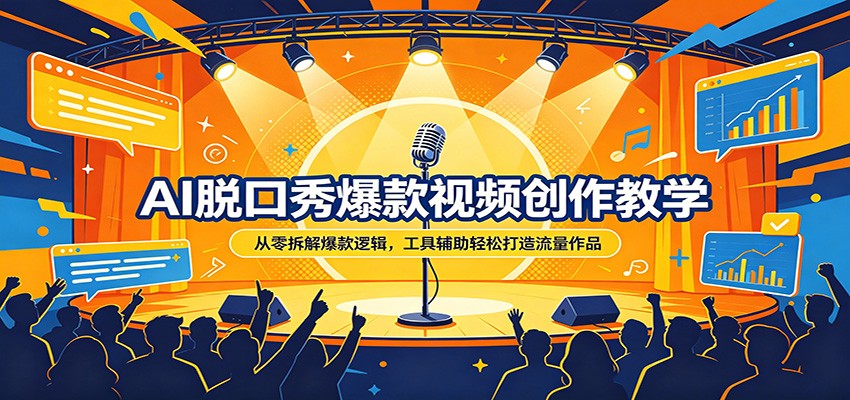 AI脱口秀爆款视频创作教学：从零拆解爆款逻辑，工具辅助轻松打造流量作品|雷宸资源库