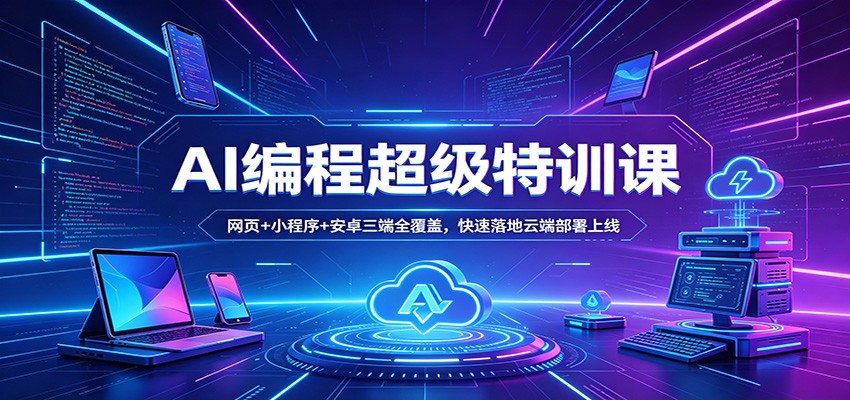 AI编程超级特训课：网页+小程序+安卓三端全覆盖，快速落地云端部署上线|雷宸资源库