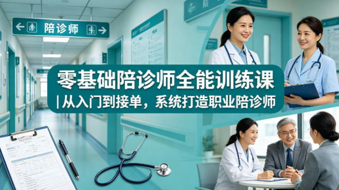 零基础陪诊师全能训练课｜从入门到接单，系统打造职业陪诊师|雷宸资源库