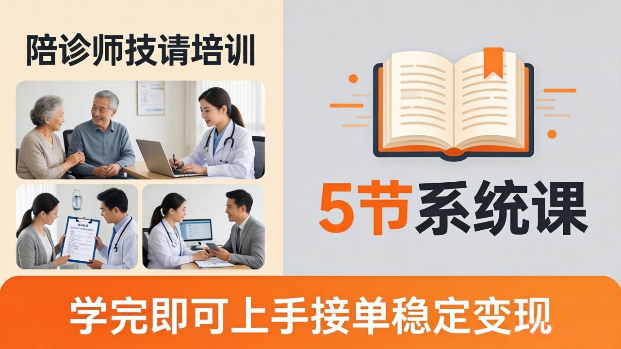 想做陪诊师不知从何下手？5节系统课教你掌握核心技能，学完即可上手接单稳定变现|雷宸资源库