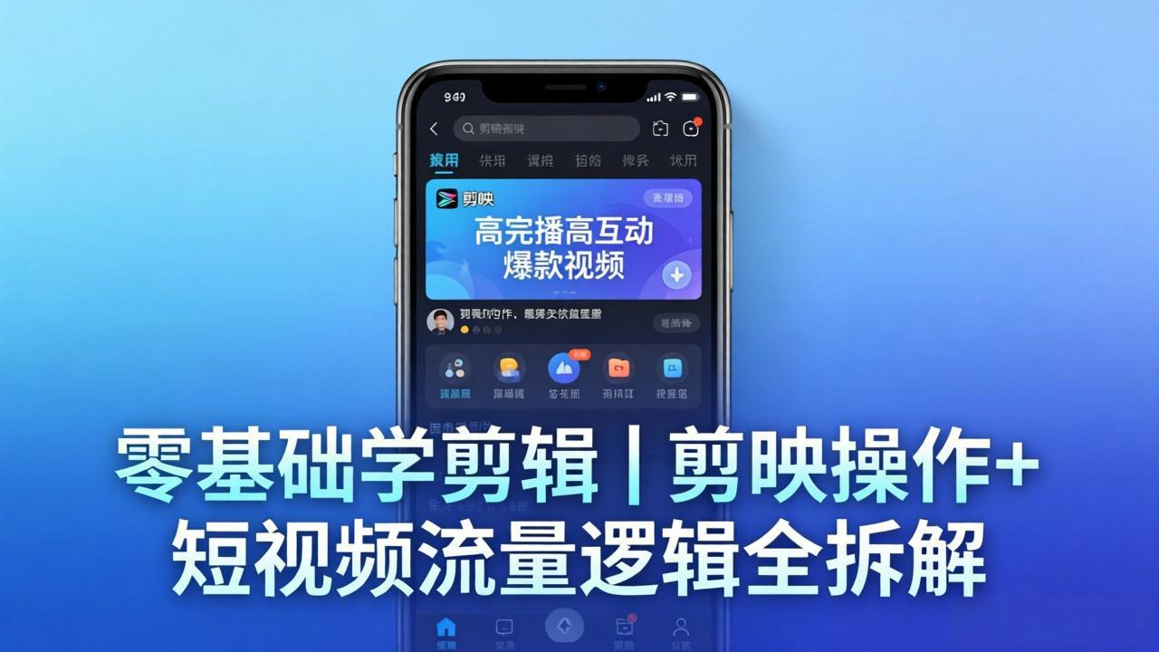 【零基础学剪辑】剪映操作+短视频流量逻辑全拆解｜手把手教你剪出高完播高互动爆款视频|雷宸资源库