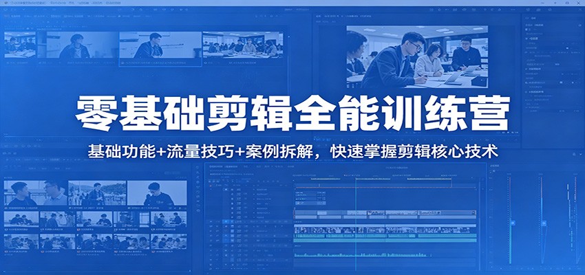 零基础剪辑全能训练营：基础功能+流量技巧+案例拆解，快速掌握剪辑核心技术|雷宸资源库