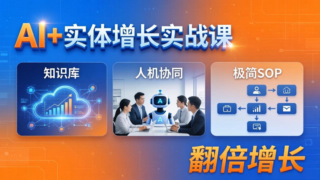 AI+实体增长实战课：知识库+人机协同+极简SOP，助力实体业务翻倍增长|雷宸资源库