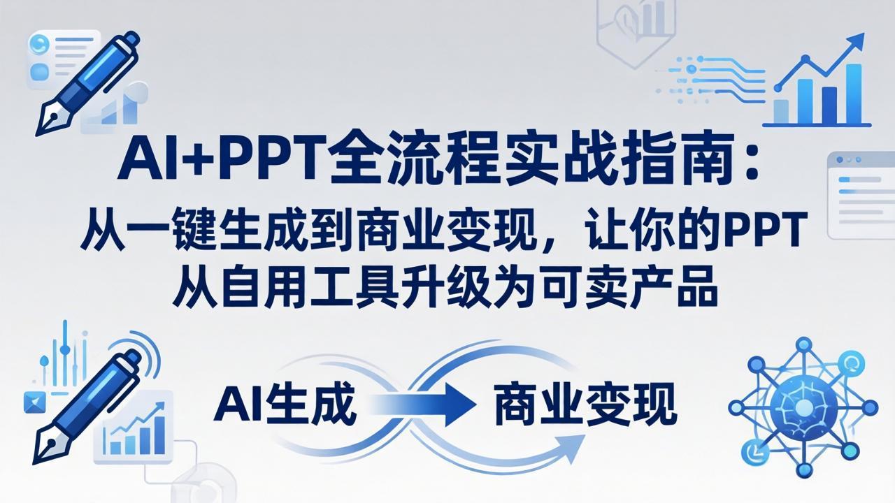AI+PPT全流程实战指南-更新4月21：从一键生成到商业变现，让你的PPT从自用工具升级为可卖产品|雷宸资源库